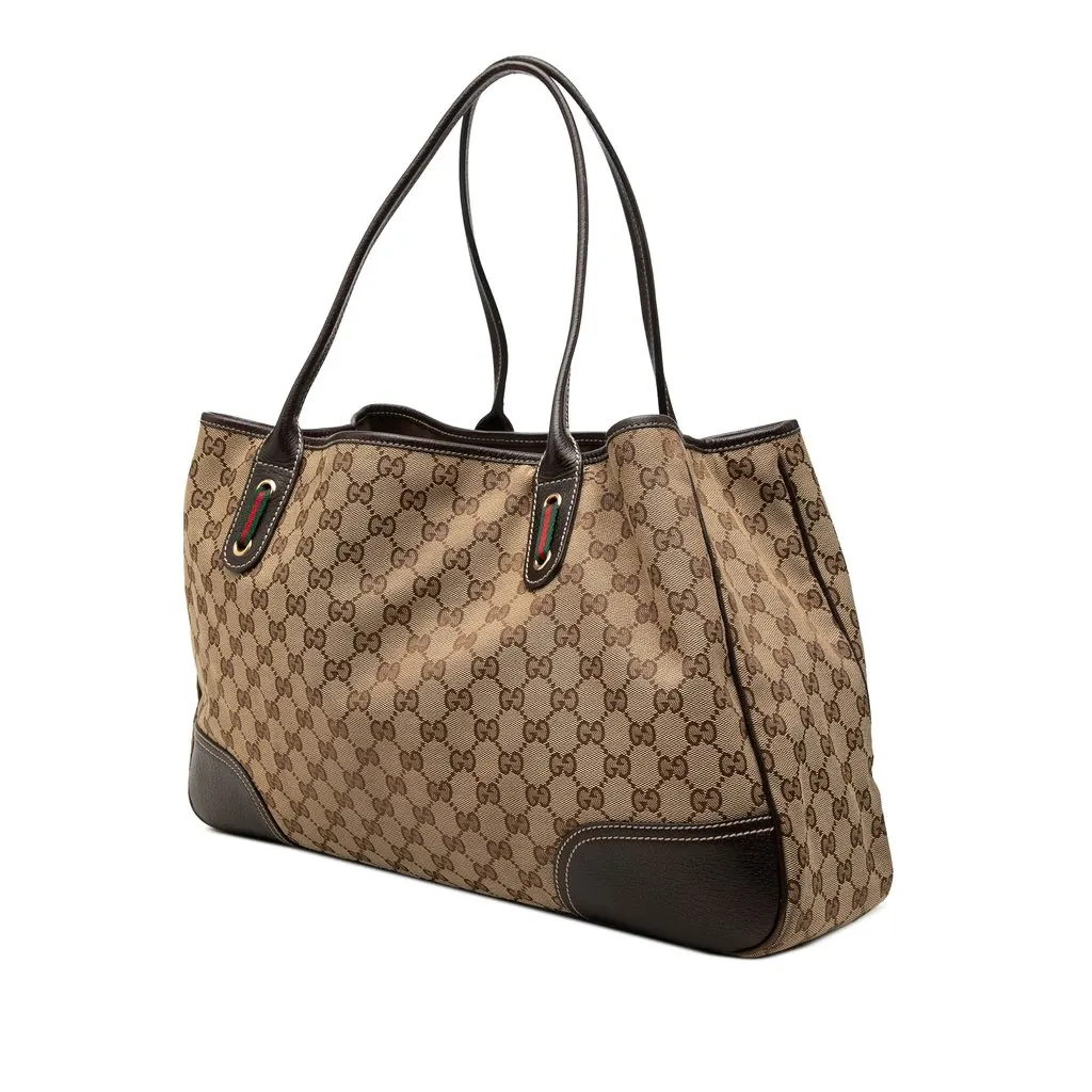 Gucci GG Canvas Princy Tote Beige Canvas Good - Back View