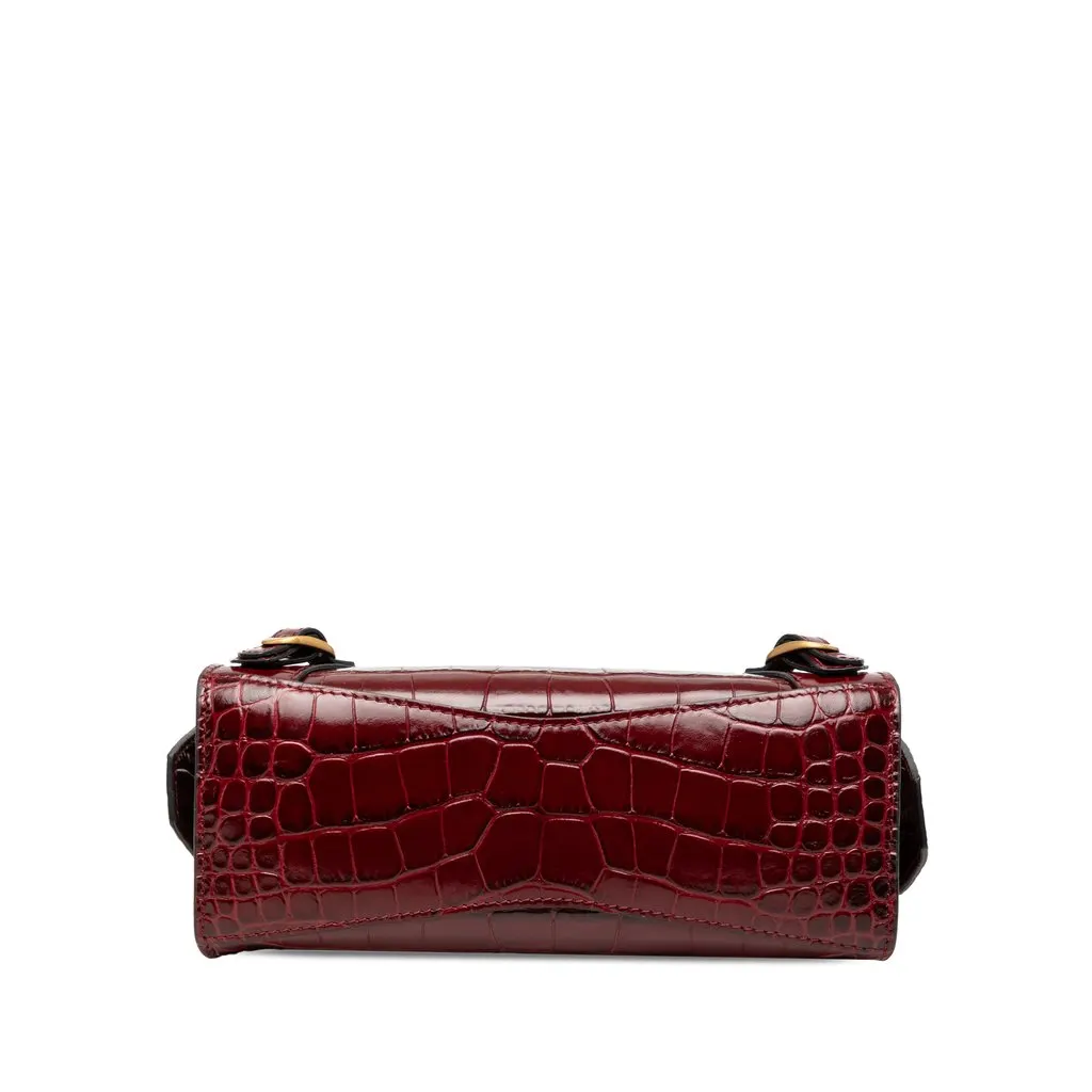 Balenciaga Mini Croc Embossed Calfskin Motocross Neo Classic City Satchel Red Leather Very good - Inside View