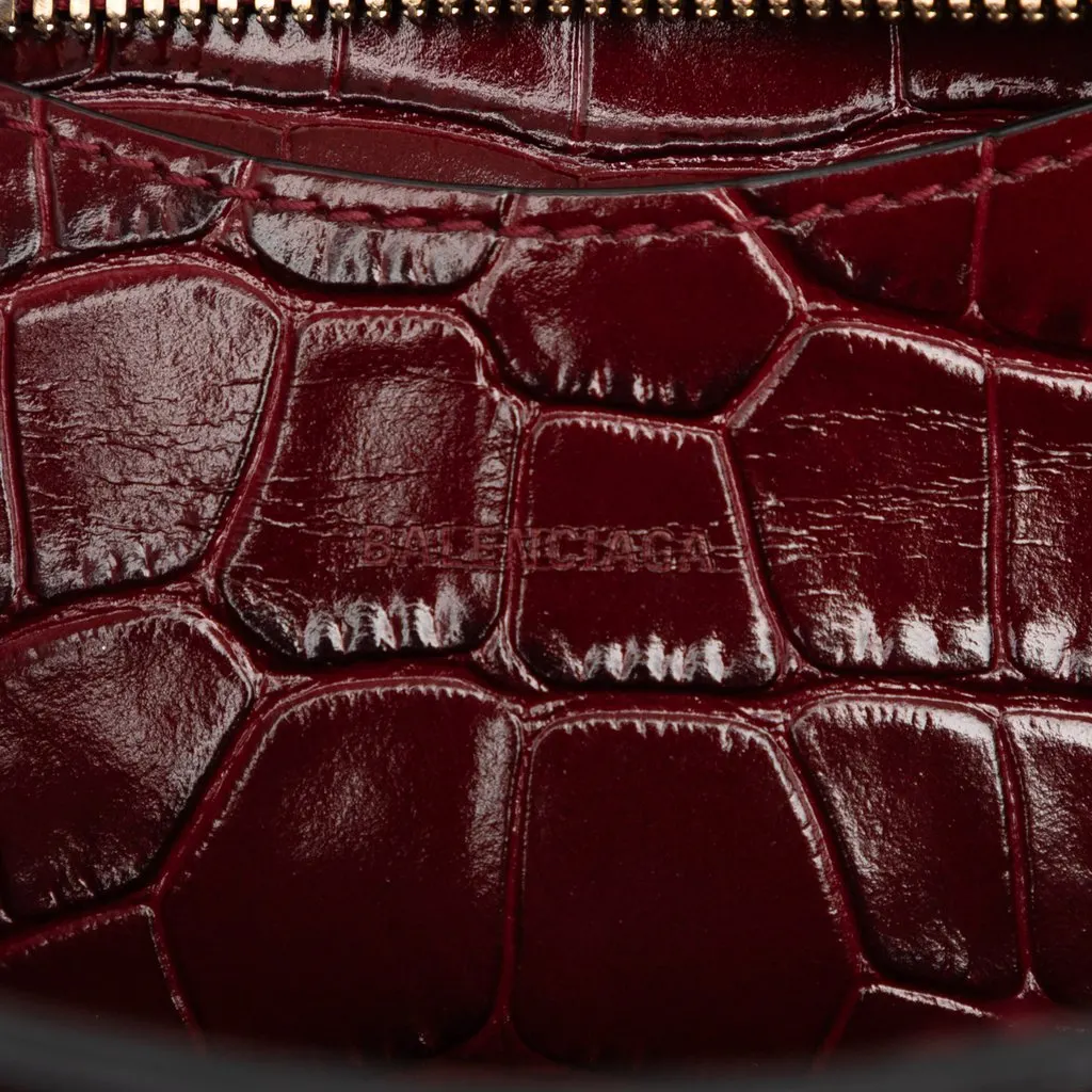 Balenciaga Mini Croc Embossed Calfskin Motocross Neo Classic City Satchel Red Leather Very good - Box View