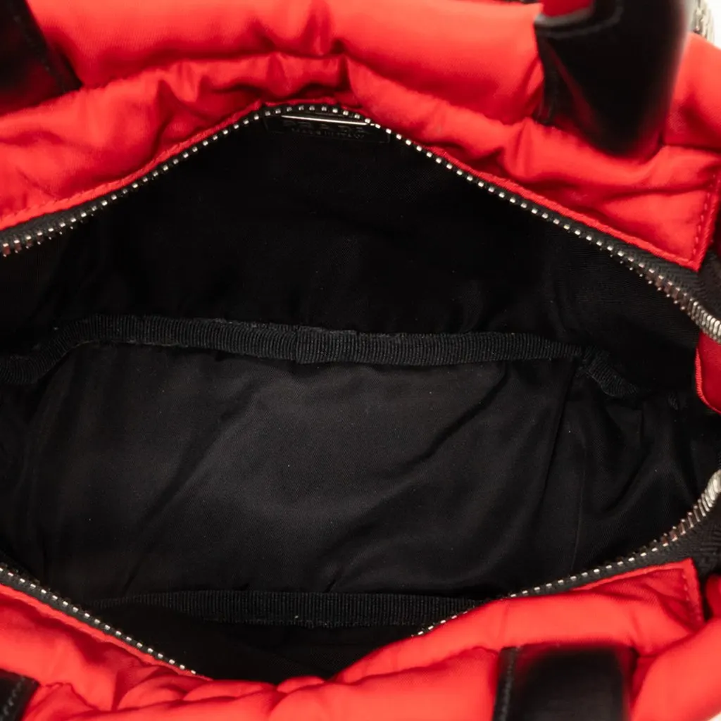 Prada Small Tessuto Pocket Cargo Tote Red Polyamide Very good - Model View