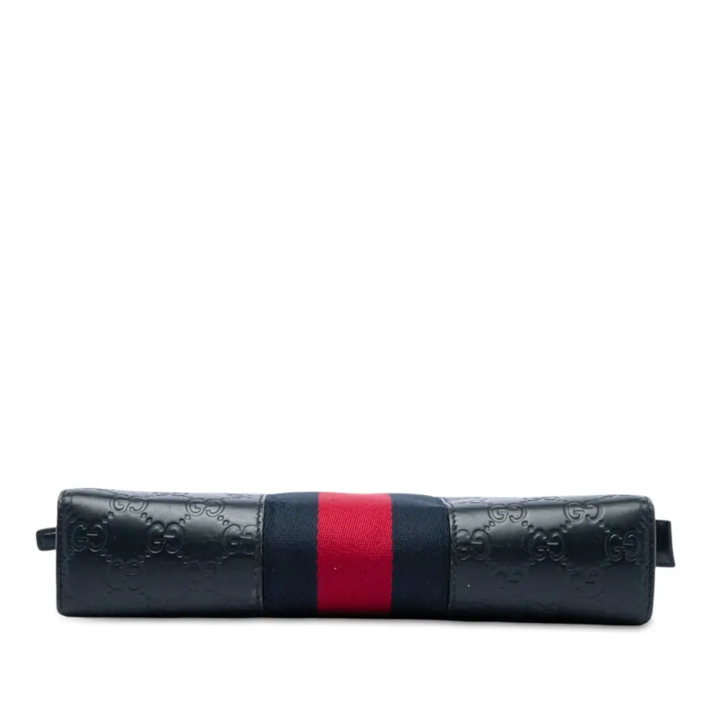 Gucci Guccissima Web Clutch Blue Leather Very good - Inside View