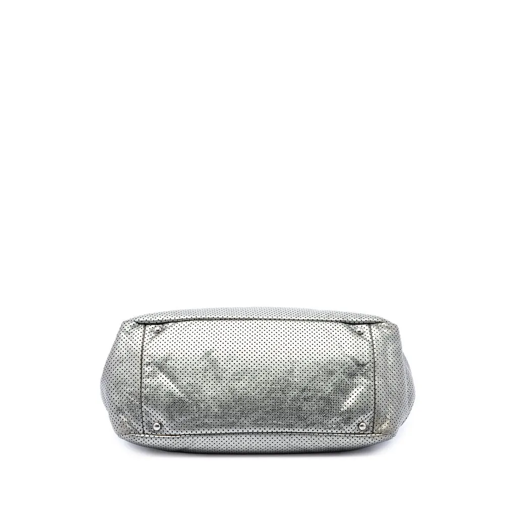 Chanel Metallic Perforated Calfskin Reissue 2.55 Drill Accordion Flap Silver Leather Very good - Inside View