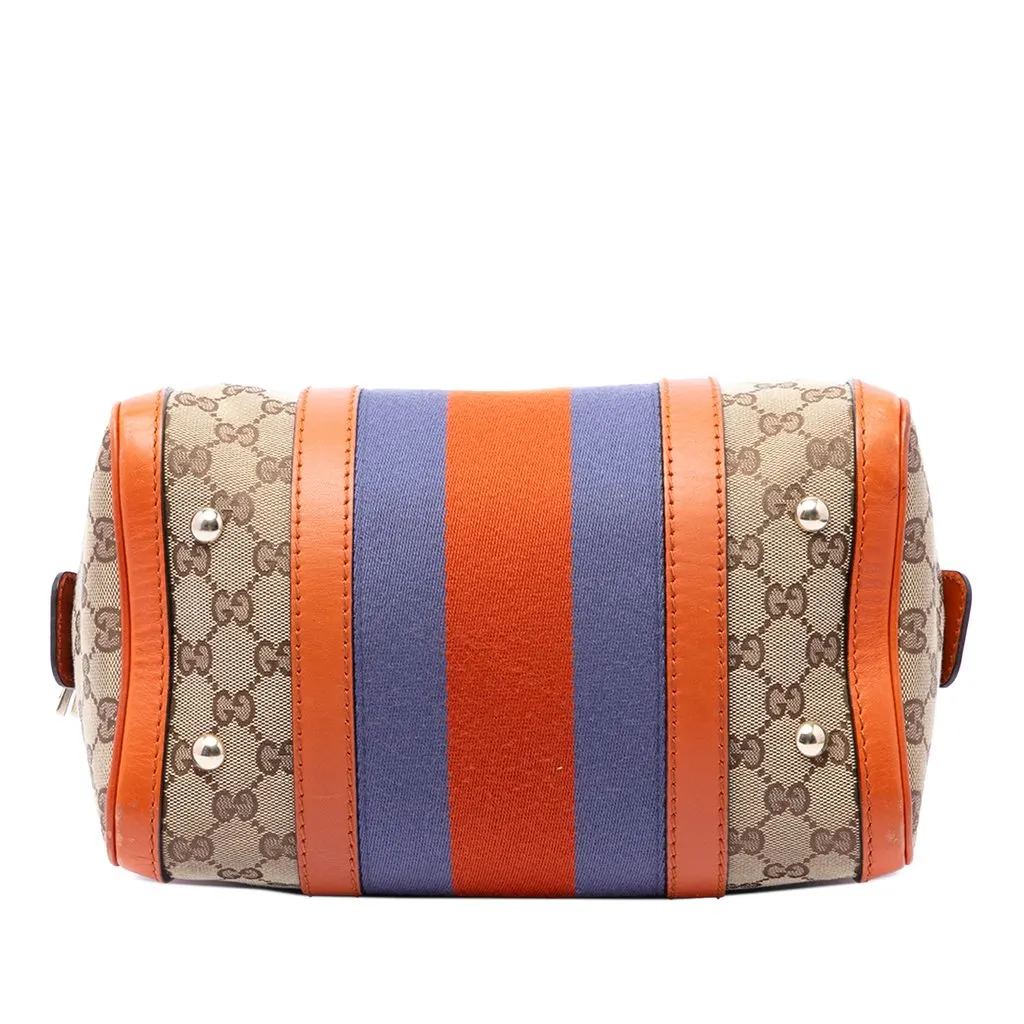 Gucci Small GG Canvas Web Joy Boston Bag Beige Canvas Very good - Inside View