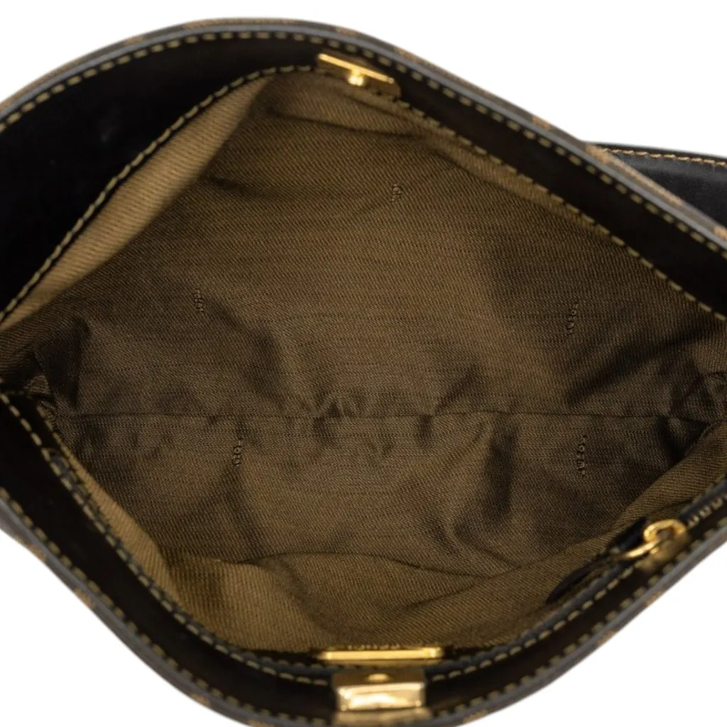 Fendi Zucca Canvas Shoulder Bag Brown Good - Model View