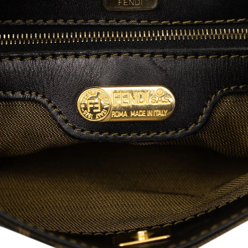 Fendi Zucca Canvas Shoulder Bag Brown Good - Box View