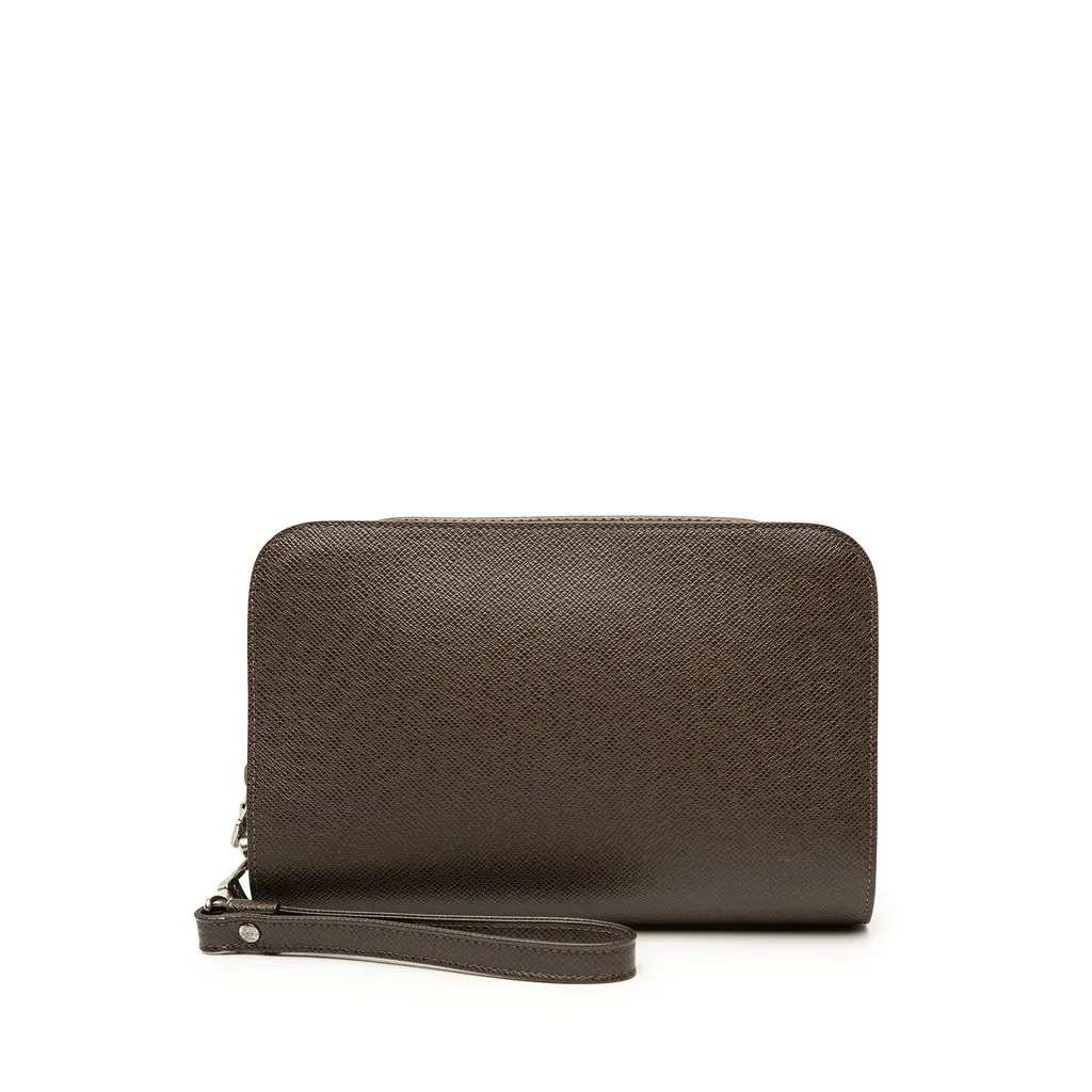 Louis Vuitton Taiga Pochette Baikal Brown Leather Very good - Front View