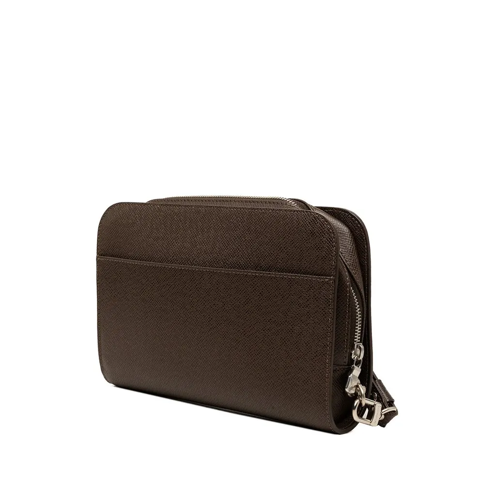 Louis Vuitton Taiga Pochette Baikal Brown Leather Very good - Back View