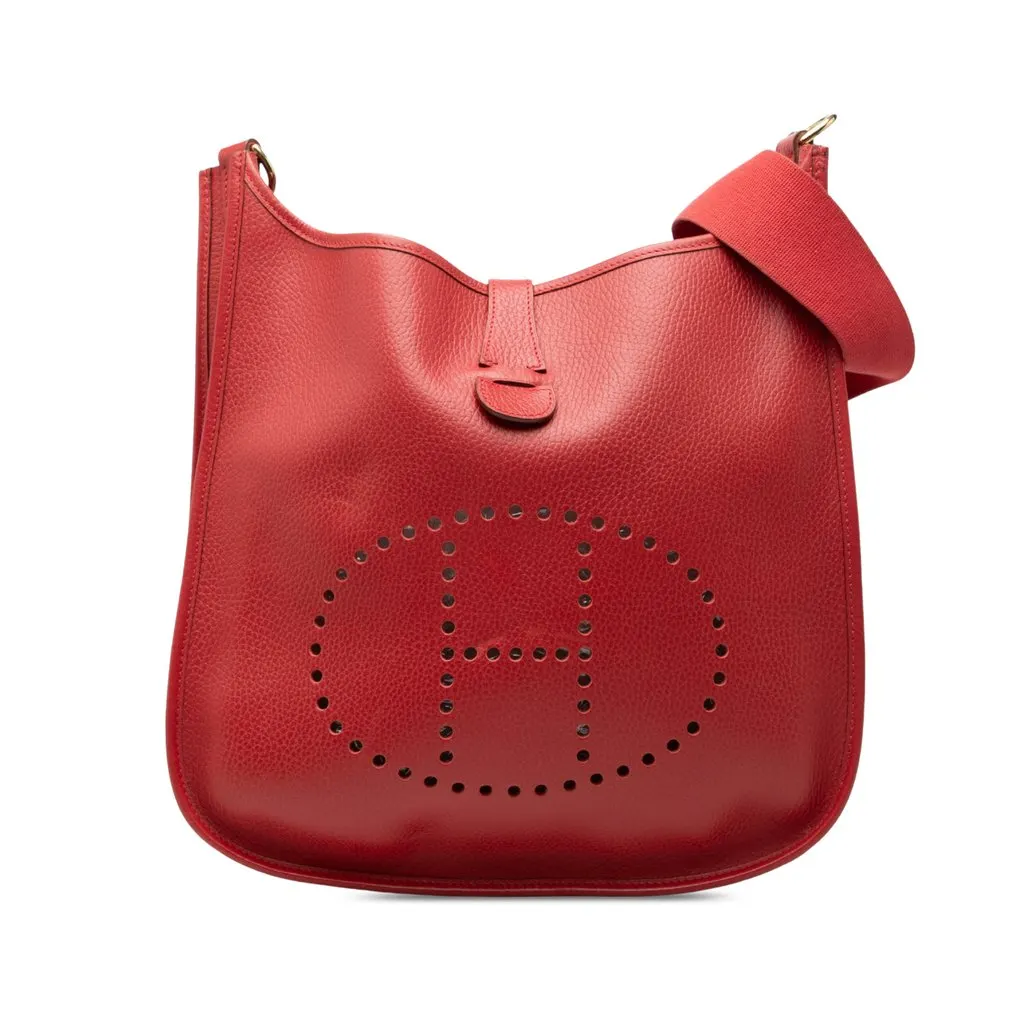 Hermès Clemence Evelyne I GM Red Leather Very good - Front View