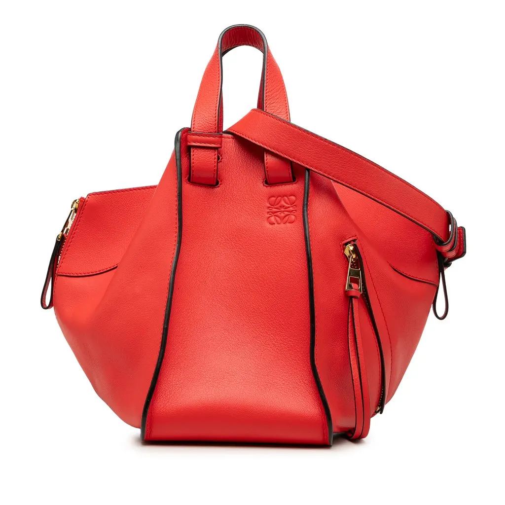 LOEWE Small Calfskin Hammock Satchel Red Leather Very good - Front View