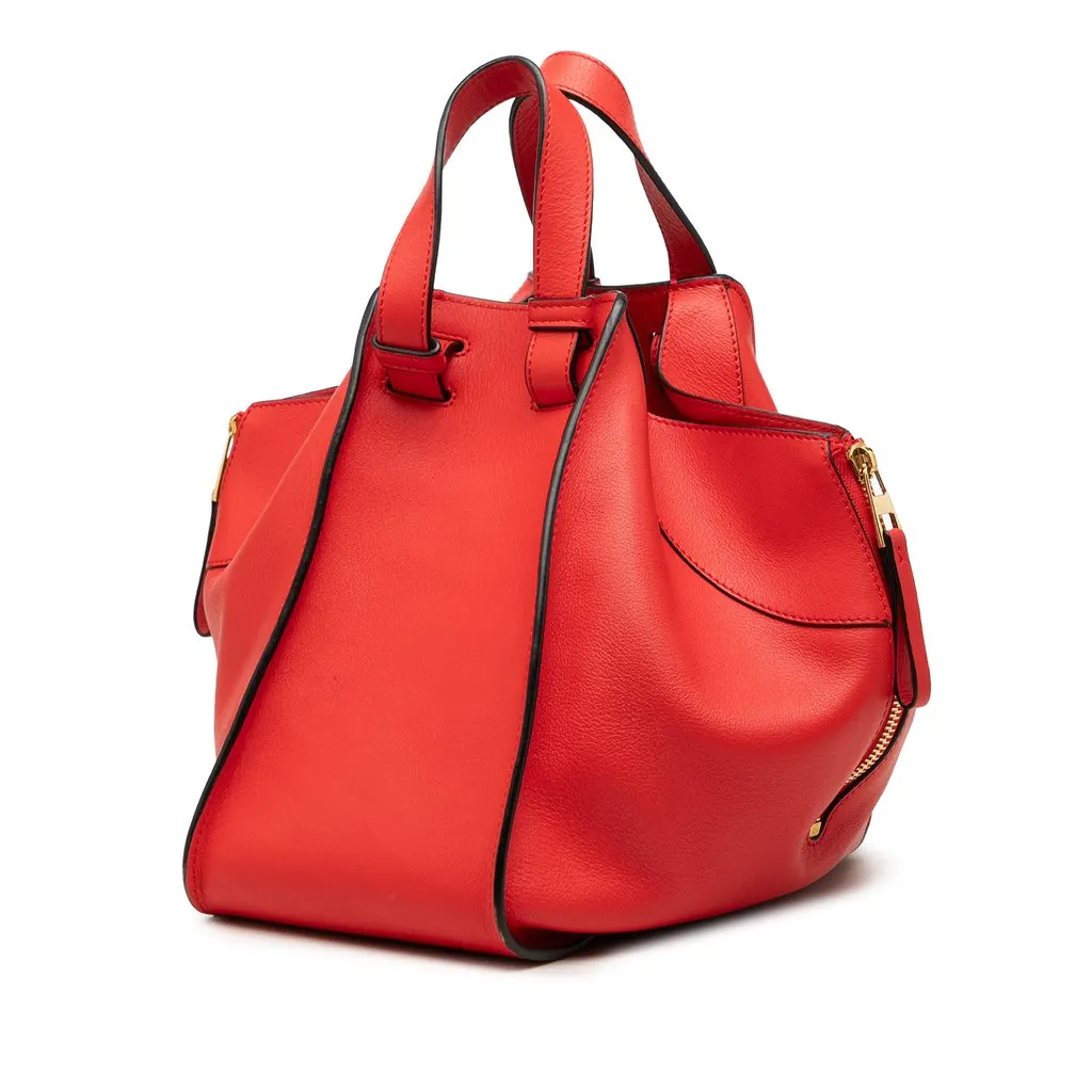LOEWE Small Calfskin Hammock Satchel Red Leather Very good - Back View