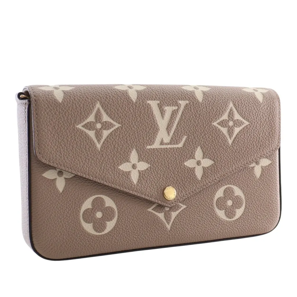 Louis Vuitton Bicolor Monogram Empreinte Pochette Felicie Beige Leather Never worn - Inside View