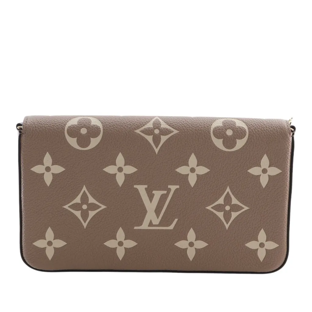 Louis Vuitton Bicolor Monogram Empreinte Pochette Felicie Beige Leather Never worn - Model View