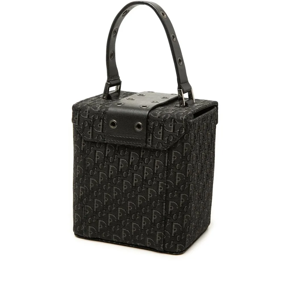 Dior Diorissimo Trotter Canvas Street Chic Vanity Bag Black Canvas Good - Back View
