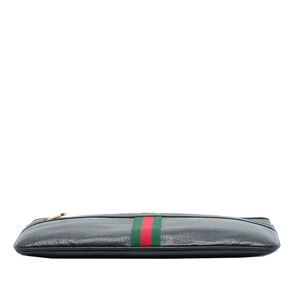 Gucci Calfskin Web Ophidia Clutch Black Leather Very good - Inside View