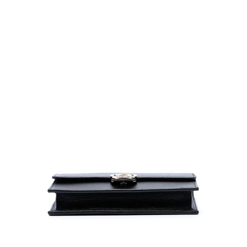 Gucci Dollar Calfskin Interlocking G Wallet on Chain Black Leather Very good - Inside View