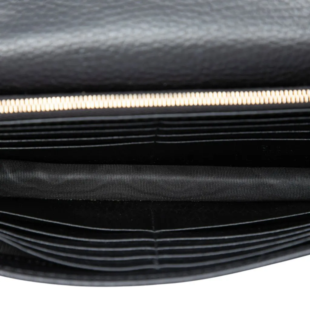 Gucci Dollar Calfskin Interlocking G Wallet on Chain Black Leather Very good - Model View