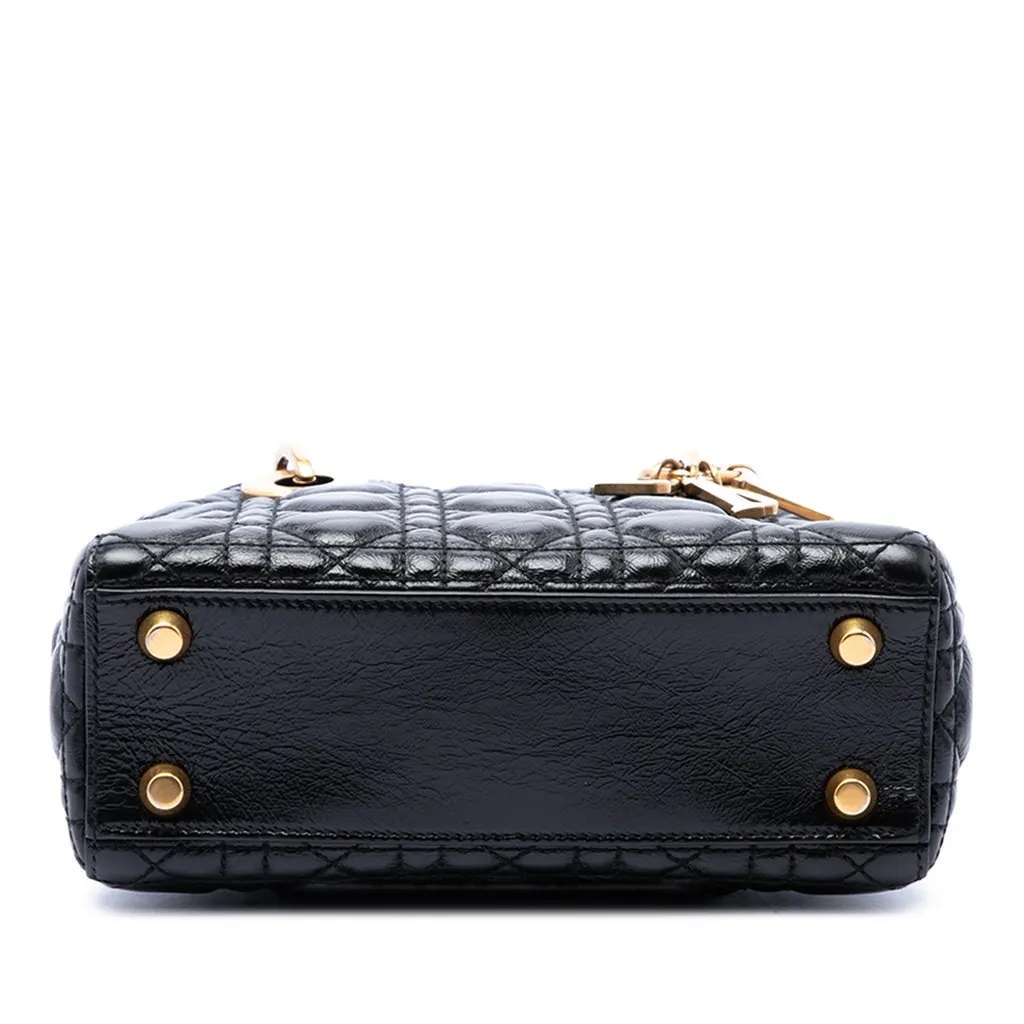 Dior Small Crinkled Patent Cannage My ABCDior Lady Dior Black Leather Very good - Inside View