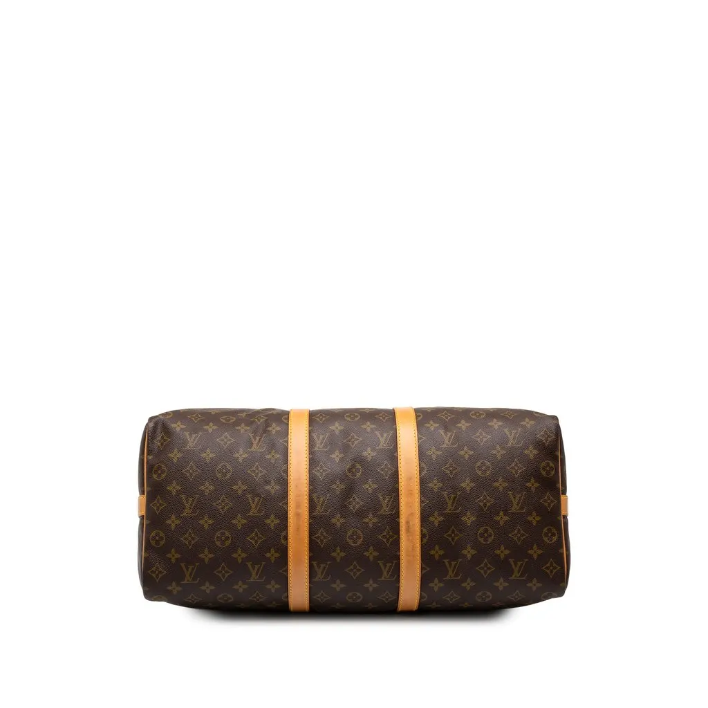 Louis Vuitton Monogram Keepall Bandouliere 50 Brown Canvas Good - Inside View