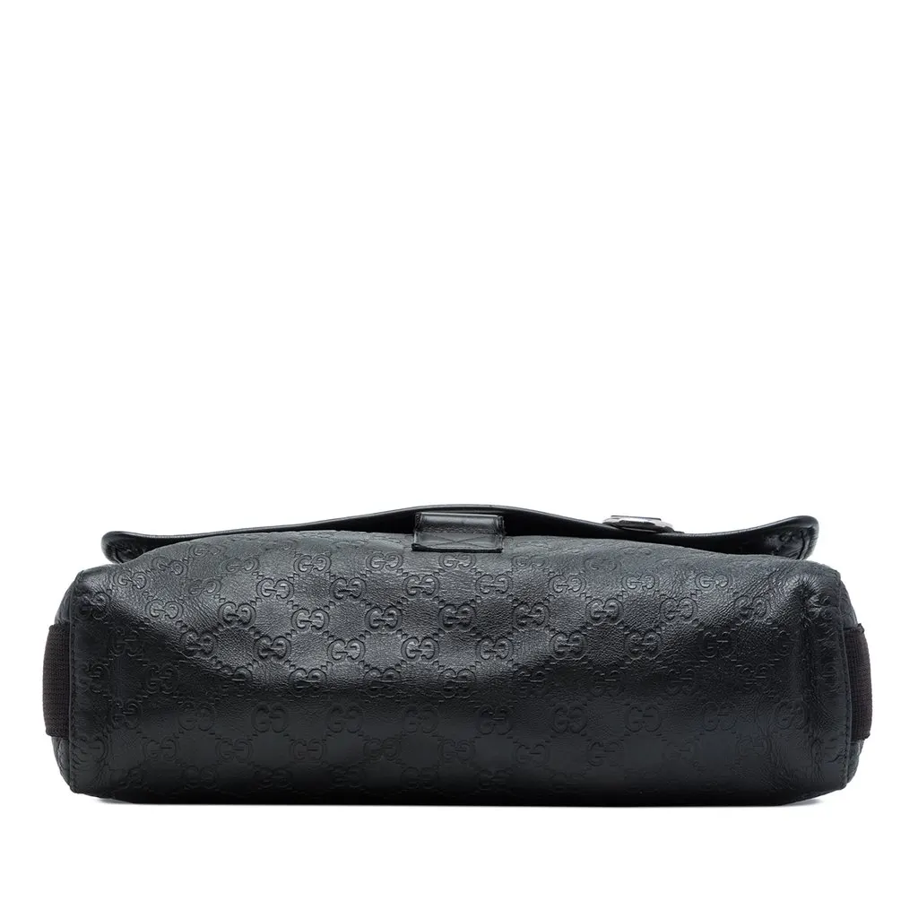 Gucci Guccissima Web Crossbody Black Leather Good - Inside View