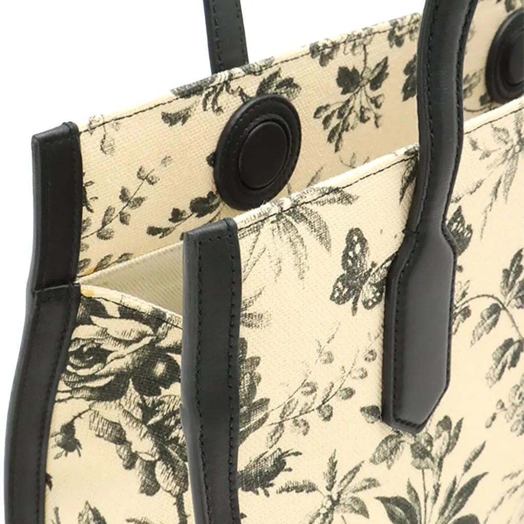 Gucci Canvas GG Ribbon Herbarium Tote White Very good - Box View