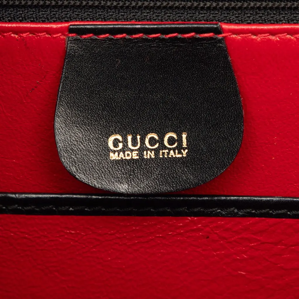 Gucci Calfskin Bamboo Night Black Leather Very good - Box View