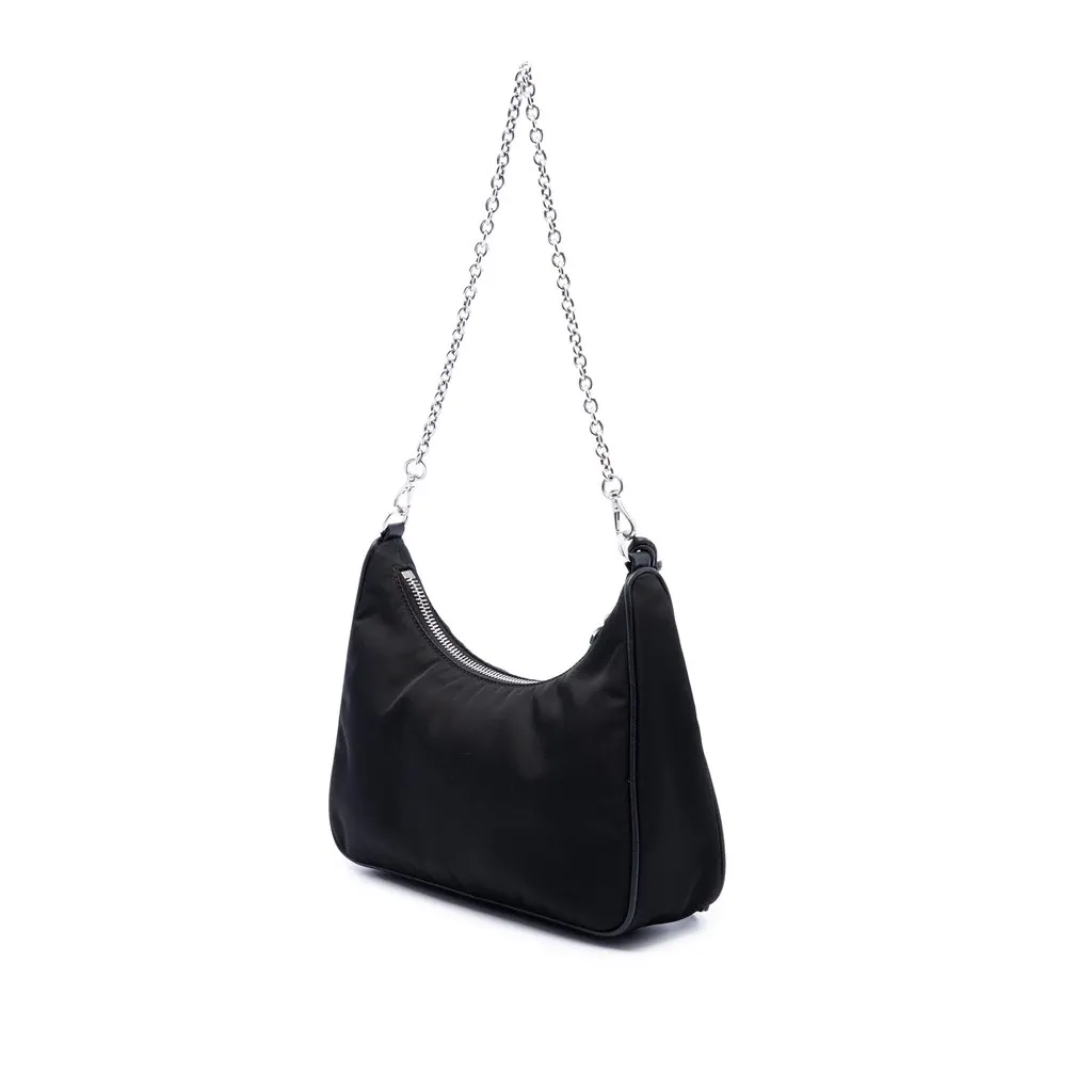 Prada Mini Saffiano Trimmed Tessuto Re Edition 2005 Satchel Black Polyamide Very good - Back View