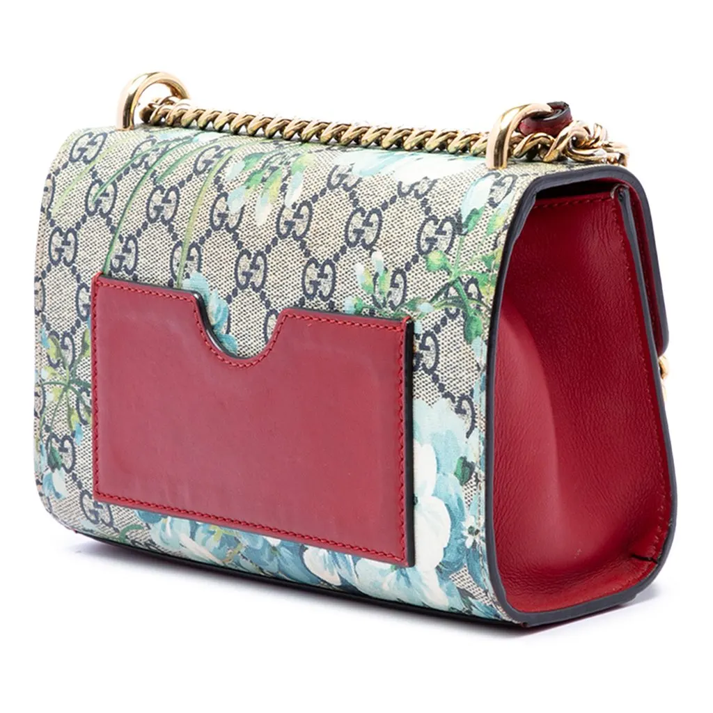 Gucci Small GG Supreme Blooms Padlock Crossbody Beige Very good - Back View