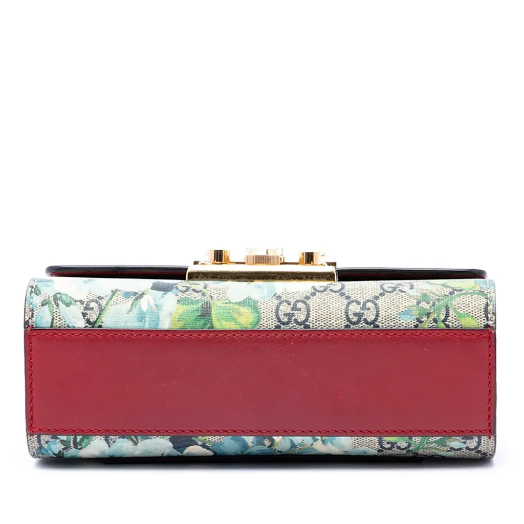 Gucci Small GG Supreme Blooms Padlock Crossbody Beige Very good - Inside View
