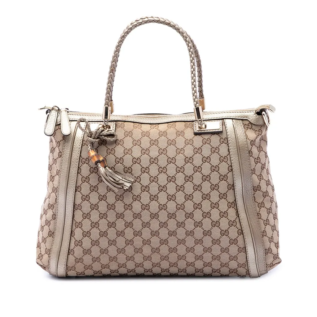 Gucci GG Canvas Bella Convertible Tote Beige Very good - Front View