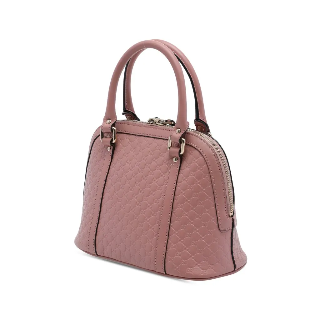 Gucci Mini Microguccissima Dome Satchel Pink Leather Good - Back View