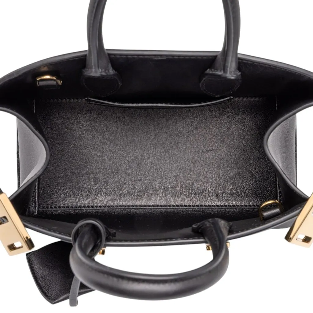 Salvatore Ferragamo Calfskin Hug Handbag XS Black Leather Very good - Model View