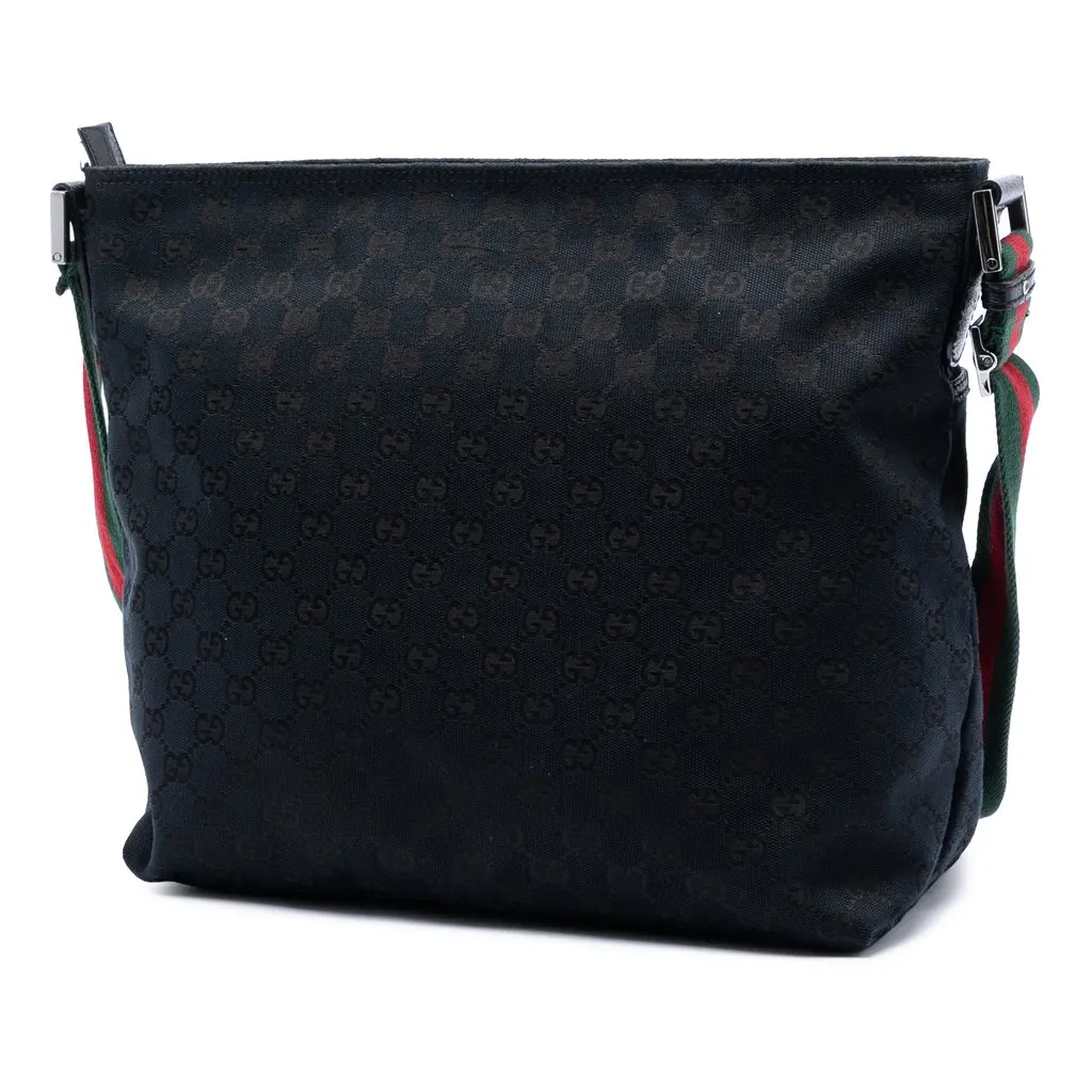 Gucci GG Canvas Web Crossbody Blue Very good - Back View