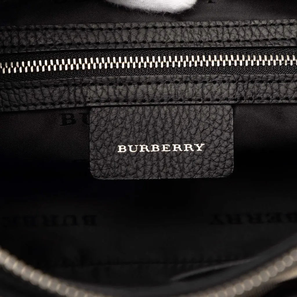 Burberry Nova Check Trimmed Canvas Shoulder Bag Black Very good - Box View