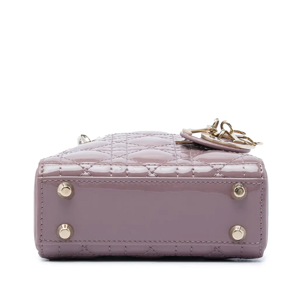 Dior Micro Patent Cannage Lady Dior Pink Leather Very good - Inside View
