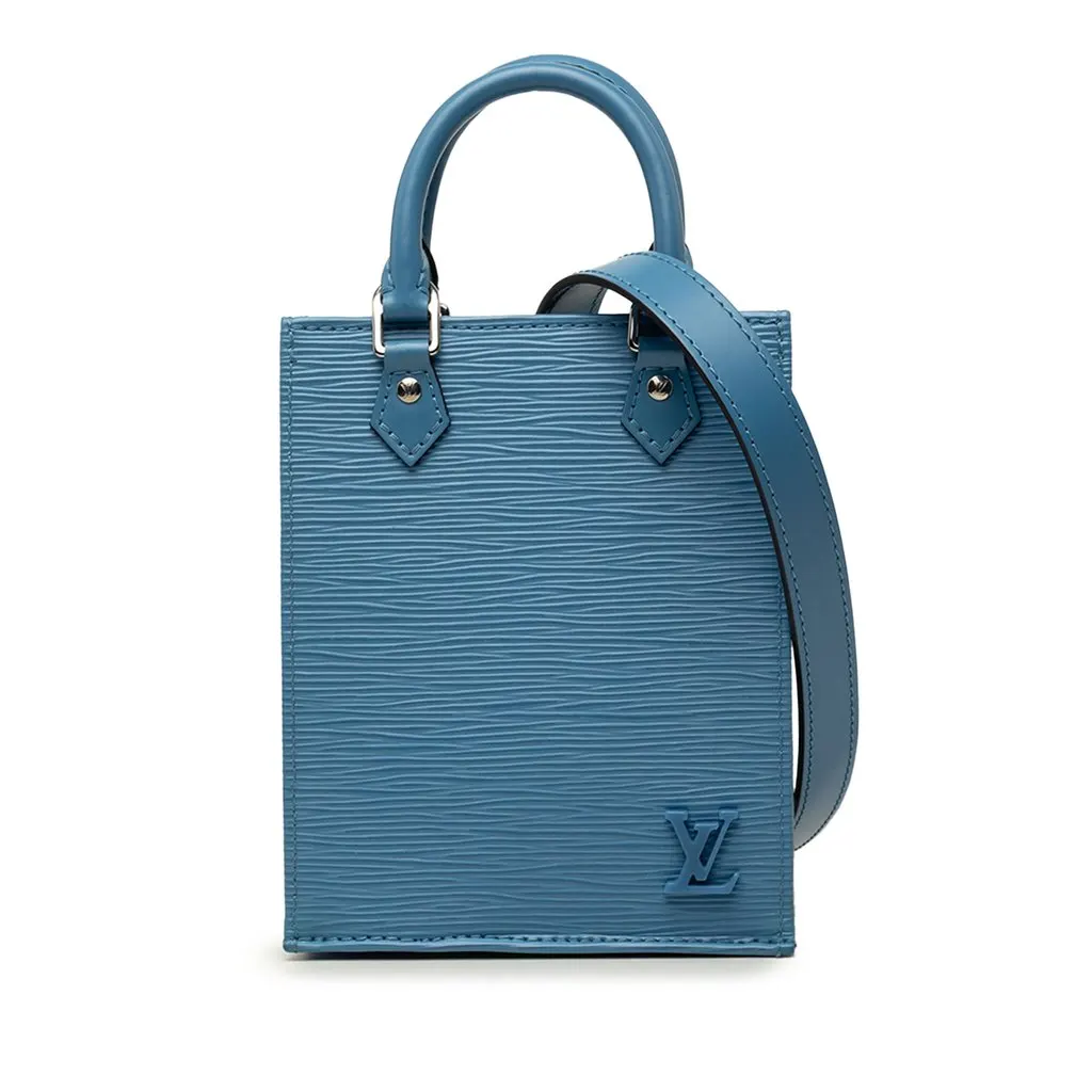 Louis Vuitton Epi Petit Sac Plat Blue Leather Very good - Front View