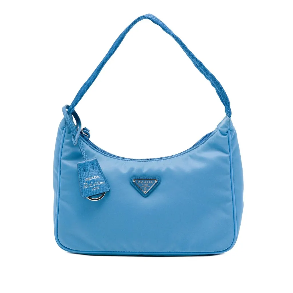 Prada Mini Tessuto Re Edition 2000 Shoulder Bag Blue Polyamide Very good - Front View