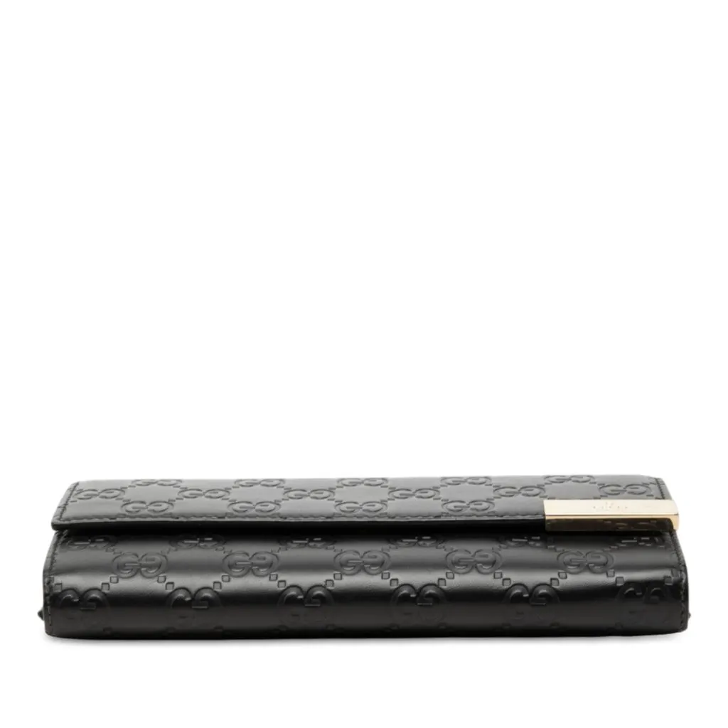 Gucci Guccissima Dice Wallet On Chain Black Leather Very good - Inside View