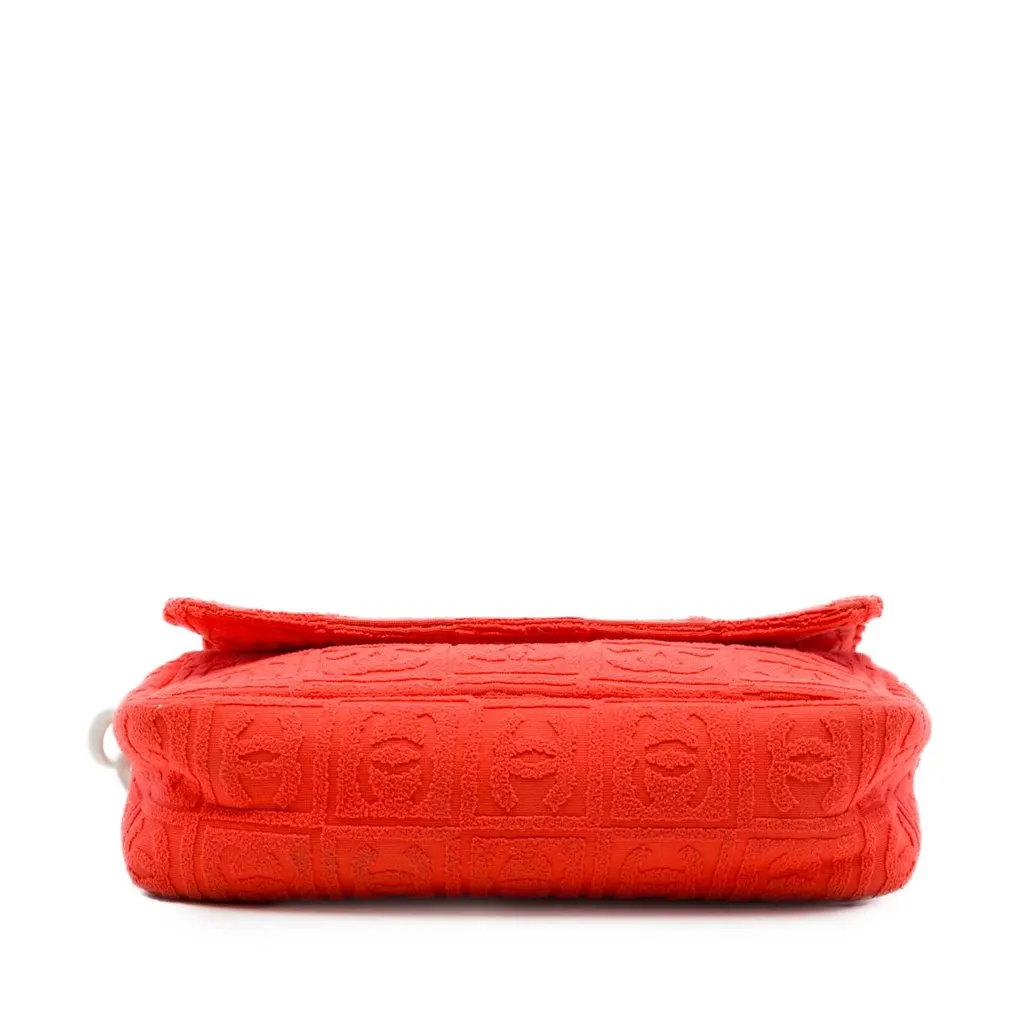 Chanel Terry Cloth Sport Line Flap Orange Very good - Inside View