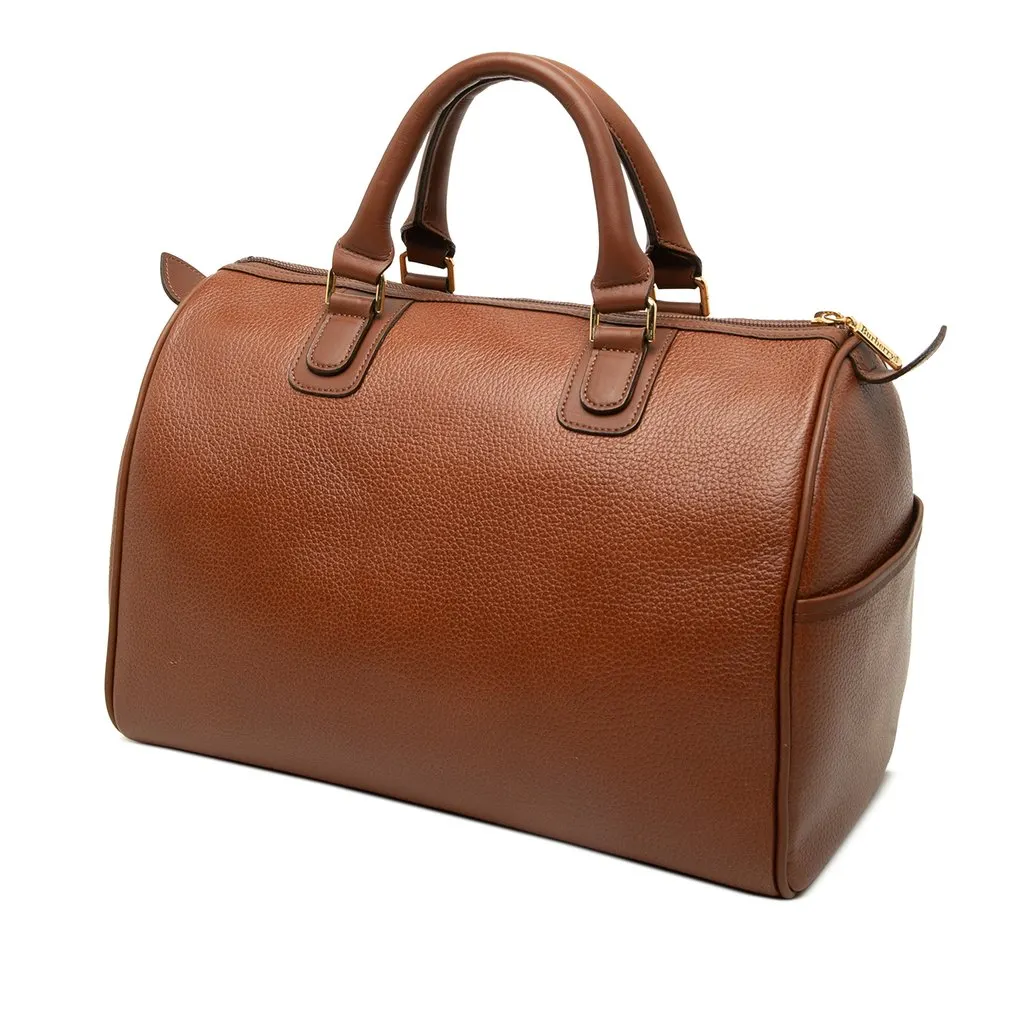 Burberry Leather Boston Bag Brown Leather Good - Back View