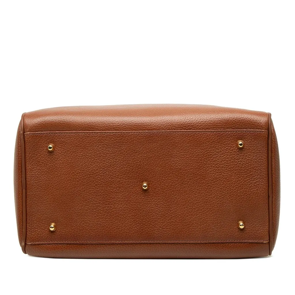 Burberry Leather Boston Bag Brown Leather Good - Inside View