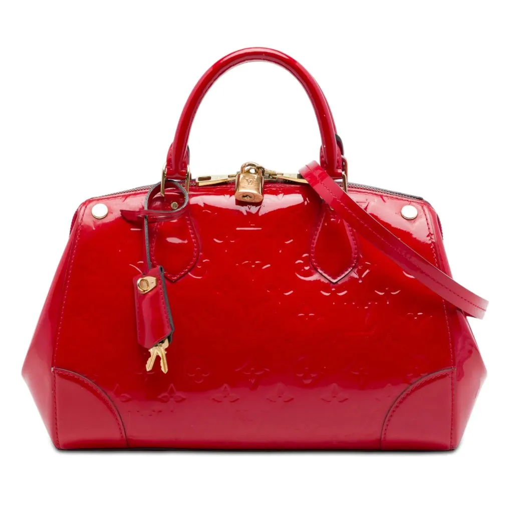 Louis Vuitton Monogram Vernis Santa Monica Red Leather Very good - Front View