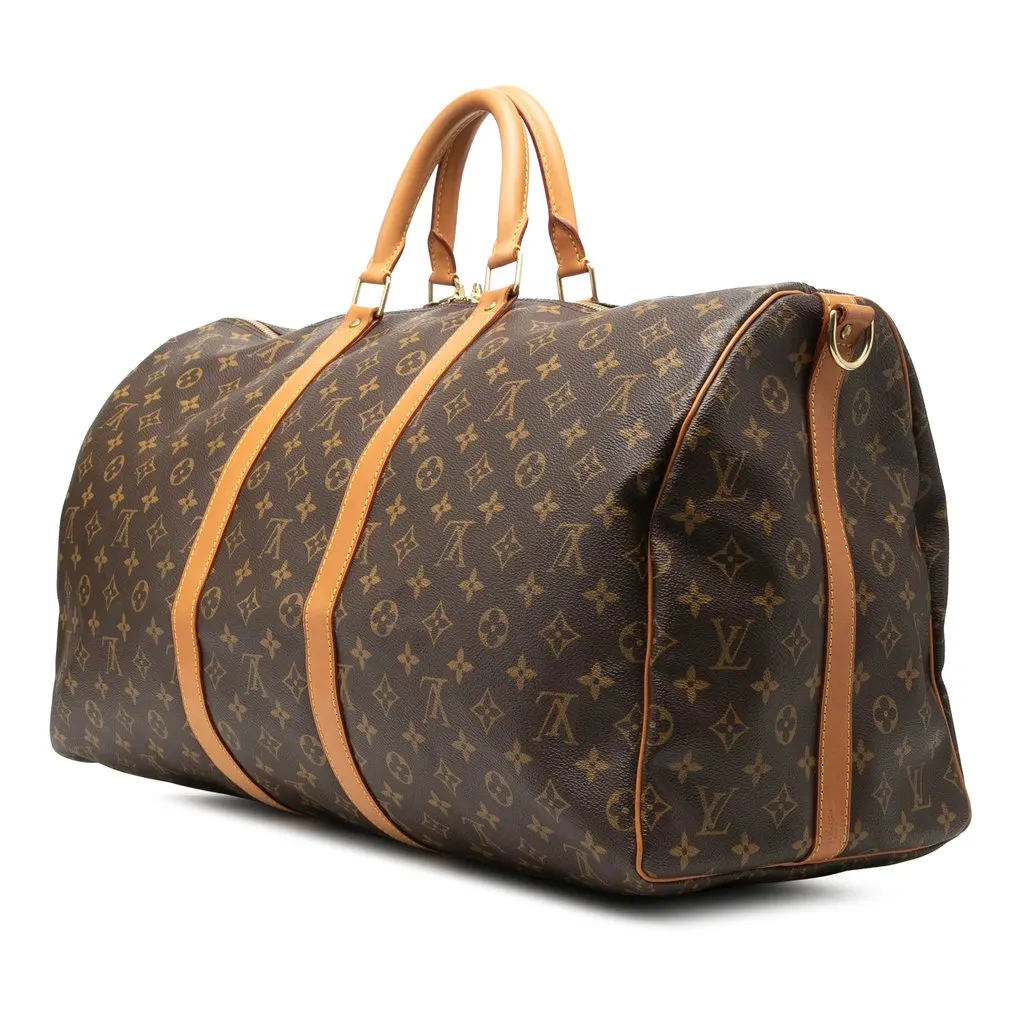 Louis Vuitton Monogram Keepall Bandouliere 55 Brown Very good - Back View