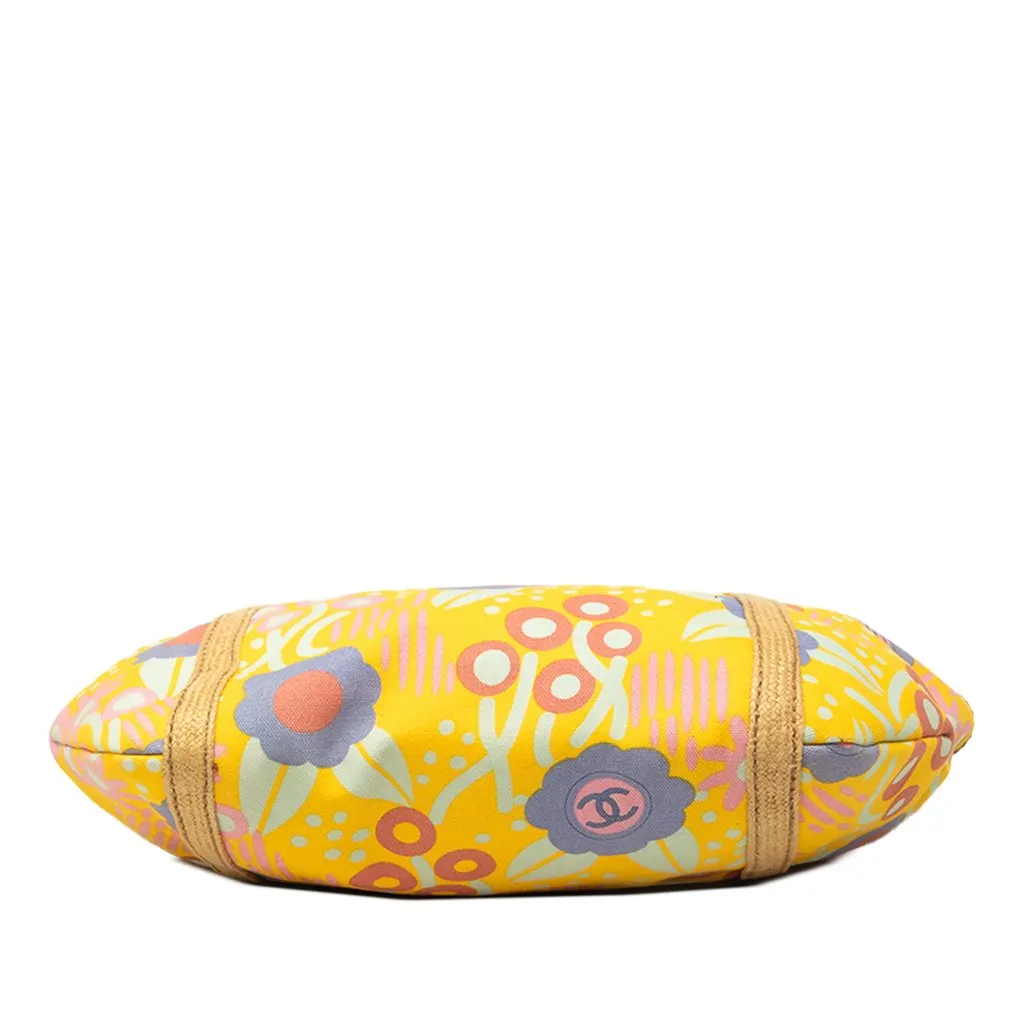 Chanel CC Canvas High Summer Flower Tote Yellow Canvas Good - Inside View