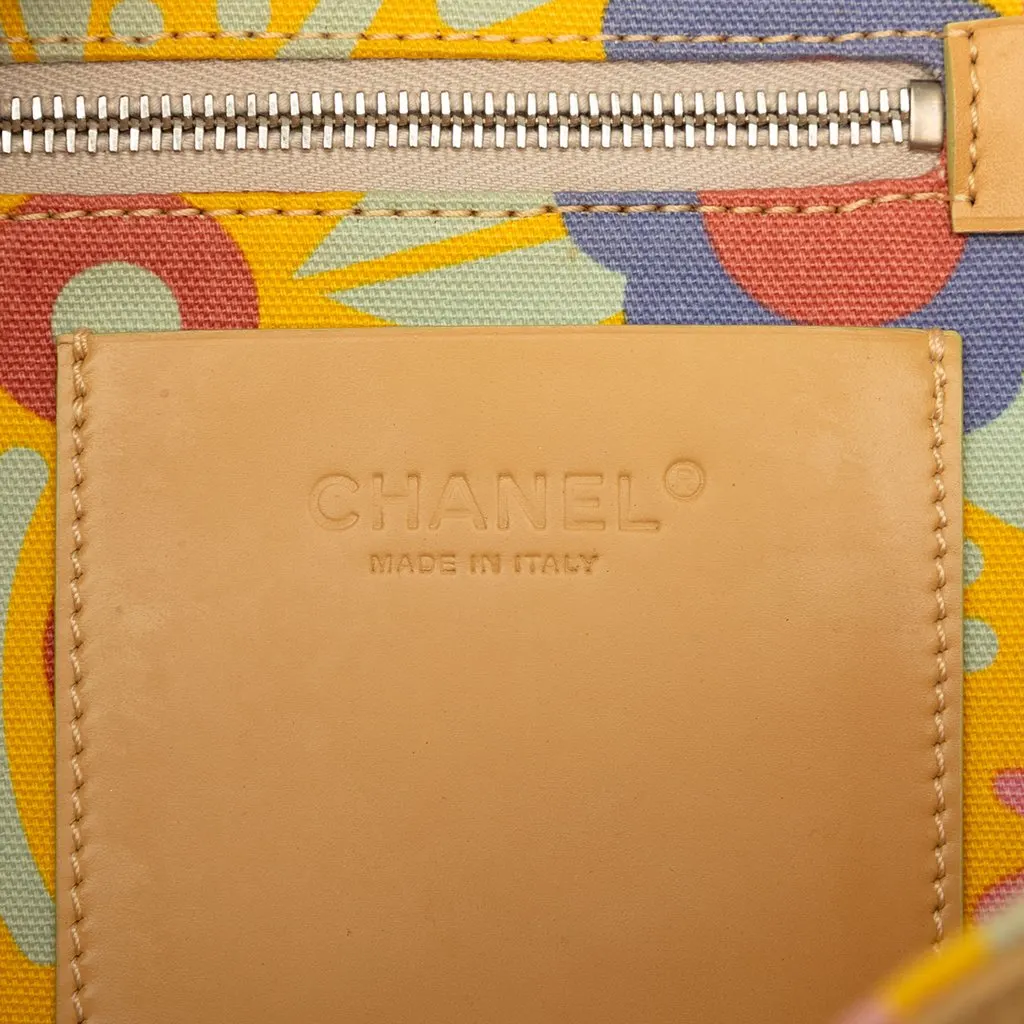 Chanel CC Canvas High Summer Flower Tote Yellow Canvas Good - Box View