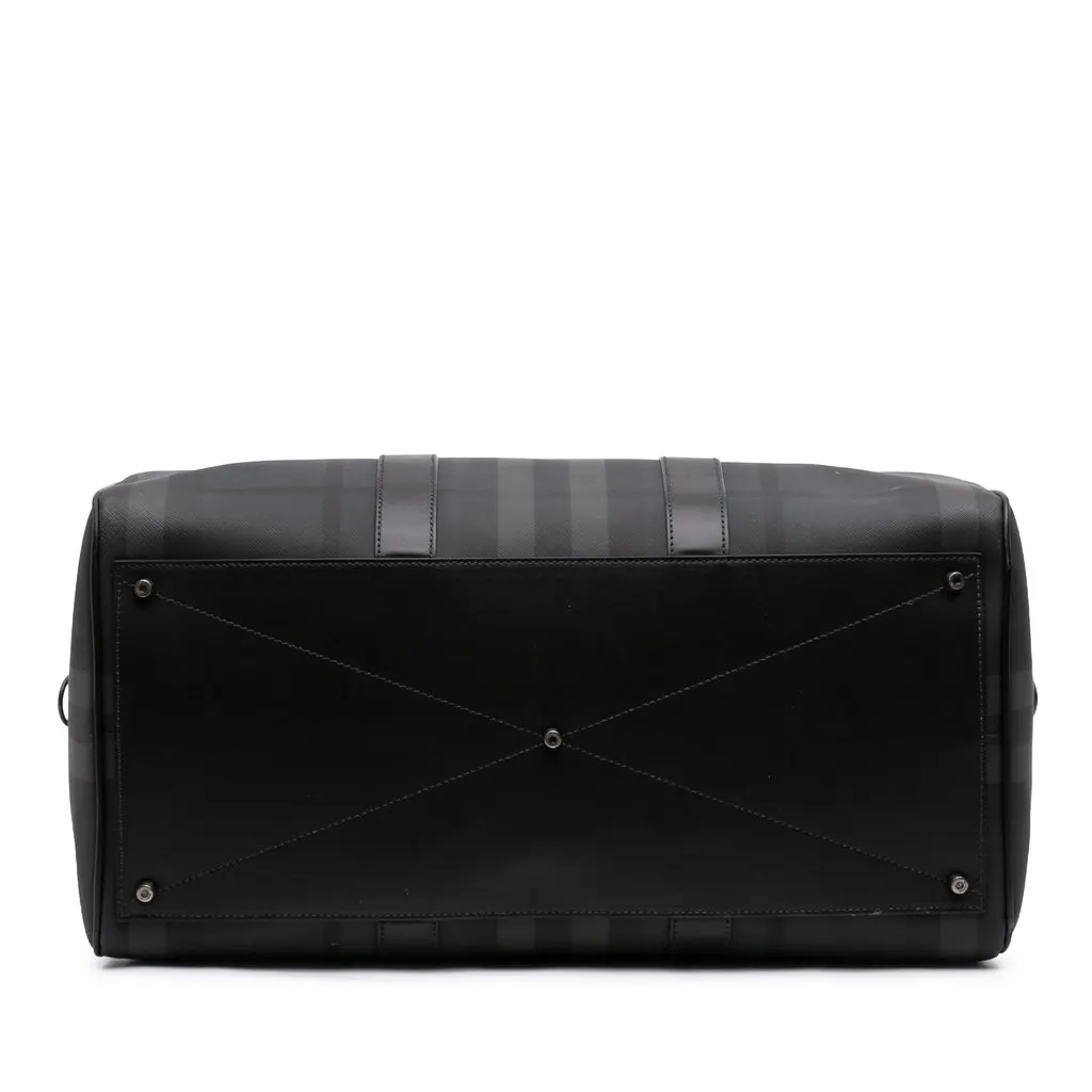 Burberry Smoke Check Coated Canvas Holdall Barrel Duffle Bag MultiColor Very good - Inside View