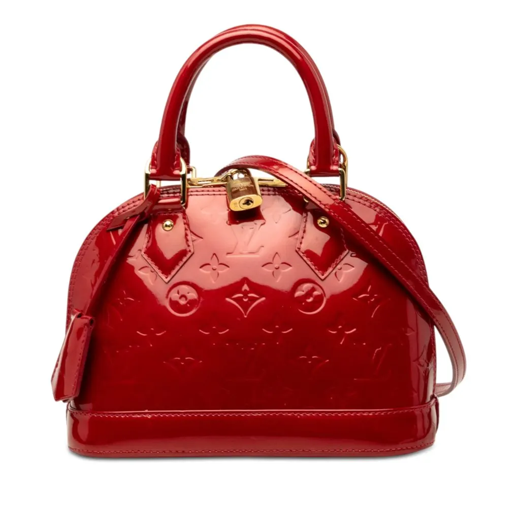 Louis Vuitton Monogram Vernis Alma BB Red Leather Very good - Front View