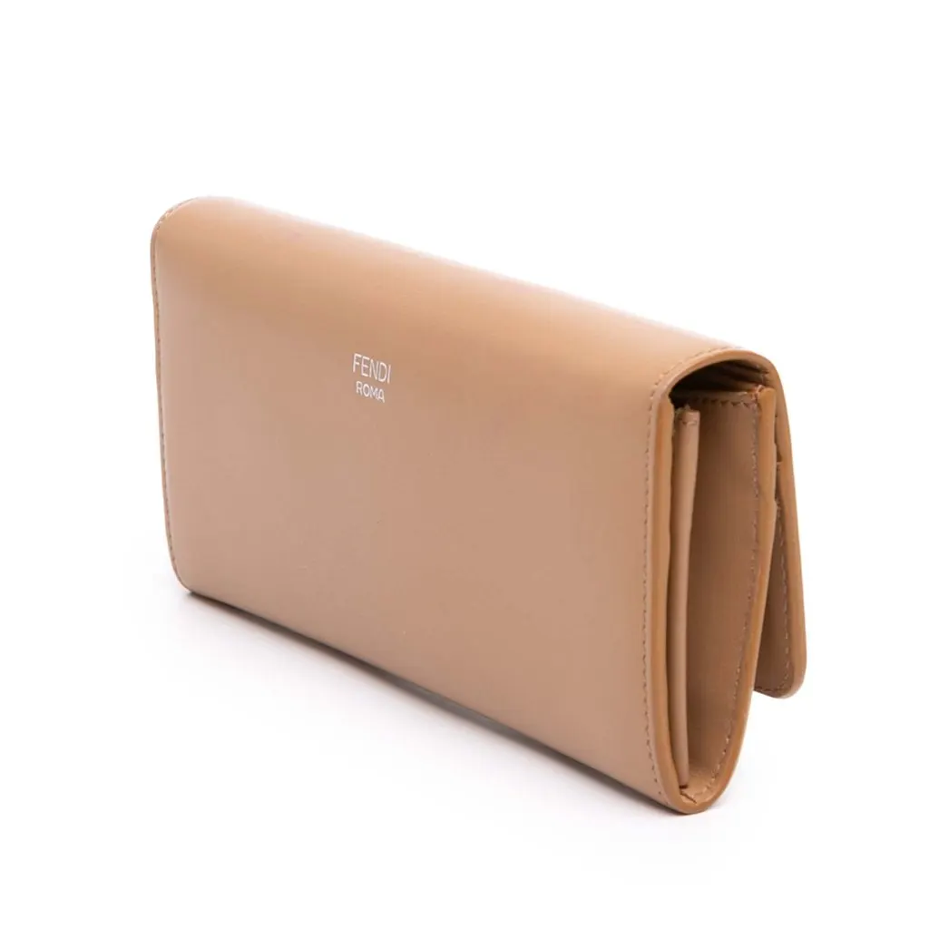 Fendi Leather Hypnoteyes Continental Wallet Beige Leather Good - Back View