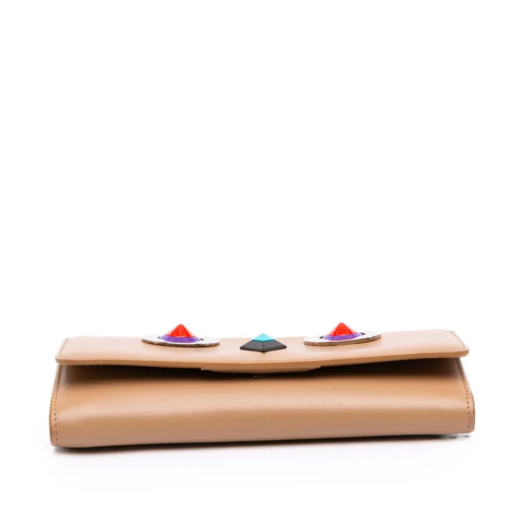 Fendi Leather Hypnoteyes Continental Wallet Beige Leather Good - Inside View