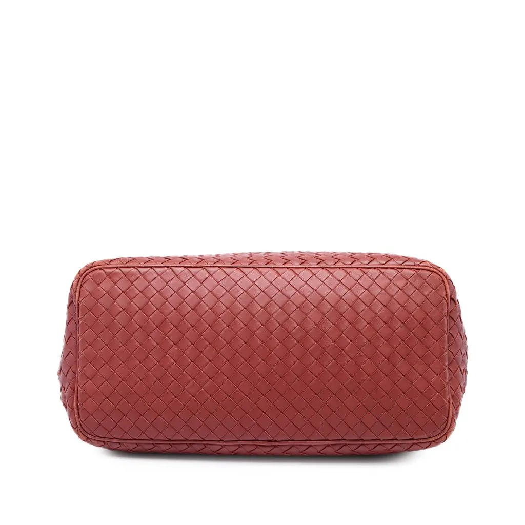 Bottega Veneta Nappa Intrecciato Shoulder Bag Red Leather Very good - Inside View