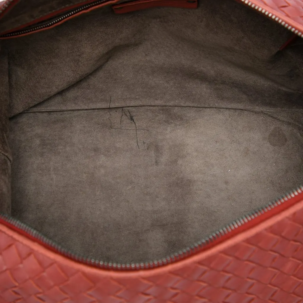Bottega Veneta Nappa Intrecciato Shoulder Bag Red Leather Very good - Model View